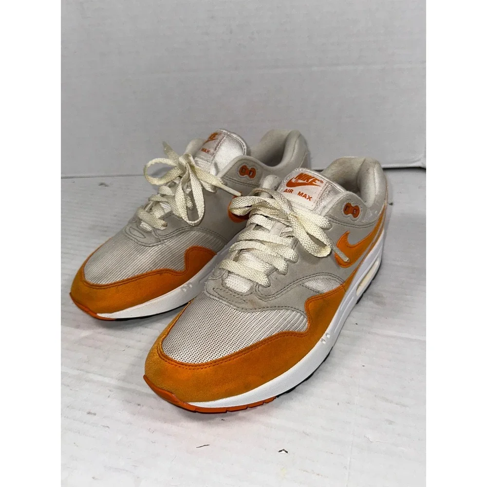 Nike Air‎ Max 1 Magma Orange White Grey Mens Size 8 DC1454-101 Low Top Sneakers